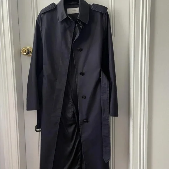 Scanlan Theodore Trench Coat, Navy, Medium - Picture 9 of 9